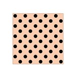 Polka Dots - Black on Apricot Orange Satin Bandana Scarf