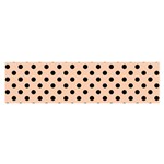 Polka Dots - Black on Apricot Orange Satin Scarf (Oblong)