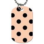 Polka Dots - Black on Apricot Orange Dog Tag (One Side)