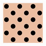 Polka Dots - Black on Apricot Orange Medium Glasses Cloth (2 Sides)