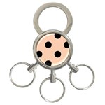 Polka Dots - Black on Apricot Orange 3-Ring Key Chain