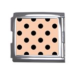 Polka Dots - Black on Apricot Orange Mega Link Italian Charm (18mm)