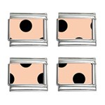 Polka Dots - Black on Apricot Orange 9mm Italian Charm (4 pack)