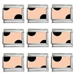 Polka Dots - Black on Apricot Orange 9mm Italian Charm (9 pack)