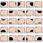 Polka Dots - Black on Apricot Orange 9mm Italian Charm (25 pack)