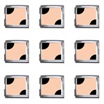 Polka Dots - Black on Apricot Orange Mega Link Italian Charm (9 pack)