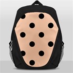 Polka Dots - Black on Apricot Orange Backpack Bag