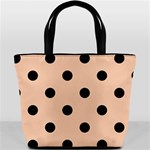 Polka Dots - Black on Apricot Orange Bucket Bag