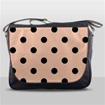 Polka Dots - Black on Apricot Orange Messenger Bag