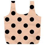 Polka Dots - Black on Apricot Orange Full Print Recycle Bag (XL)