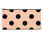Polka Dots - Black on Apricot Orange Pencil Case