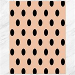 Polka Dots - Black on Apricot Orange Canvas 12  x 16 