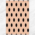 Polka Dots - Black on Apricot Orange Canvas 12  x 18 