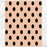 Polka Dots - Black on Apricot Orange Canvas 16  x 20 