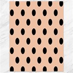 Polka Dots - Black on Apricot Orange Canvas 18  x 24 