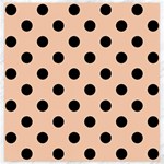 Polka Dots - Black on Apricot Orange Canvas 20  x 20 