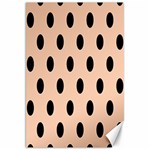 Polka Dots - Black on Apricot Orange Canvas 20  x 30 