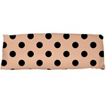 Polka Dots - Black on Apricot Orange Body Pillow Case (Dakimakura) (One Side)