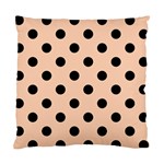 Polka Dots - Black on Apricot Orange Standard Cushion Case (Two Sides)