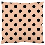 Polka Dots - Black on Apricot Orange Large Cushion Case (Two Sides)