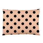 Polka Dots - Black on Apricot Orange Pillow Case (Two Sides)