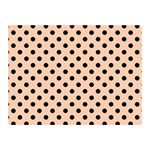 Polka Dots - Black on Apricot Orange Double Sided Flano Blanket (Mini)