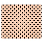 Polka Dots - Black on Apricot Orange Double Sided Flano Blanket (Small)