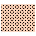 Polka Dots - Black on Apricot Orange Double Sided Flano Blanket (Medium)