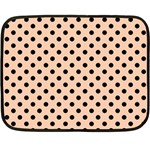Polka Dots - Black on Apricot Orange Fleece Blanket (Mini)