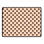 Polka Dots - Black on Apricot Orange Fleece Blanket (Small) (One Side)