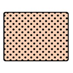 Polka Dots - Black on Apricot Orange Double Sided Fleece Blanket (Small) (Two Sides)