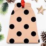 Polka Dots - Black on Apricot Orange Ornament (Bell)