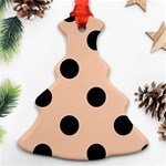 Polka Dots - Black on Apricot Orange Christmas Tree Ornament (Two Sides)