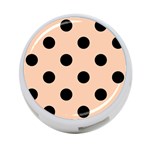 Polka Dots - Black on Apricot Orange 4-Port USB Hub (One Side)