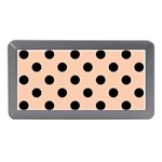 Polka Dots - Black on Apricot Orange Memory Card Reader (Mini)