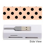 Polka Dots - Black on Apricot Orange Memory Card Reader (Stick)