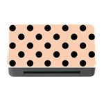 Polka Dots - Black on Apricot Orange Memory Card Reader with CF