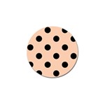 Polka Dots - Black on Apricot Orange Golf Ball Marker