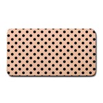Polka Dots - Black on Apricot Orange Medium Bar Mat