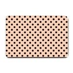Polka Dots - Black on Apricot Orange Small Doormat