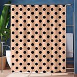 Polka Dots - Black on Apricot Orange Shower Curtain 60  x 72  (Medium)