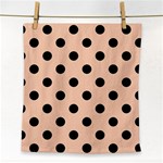 Polka Dots - Black on Apricot Orange Face Towel
