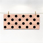 Polka Dots - Black on Apricot Orange Hand Towel
