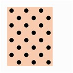 Polka Dots - Black on Apricot Orange Small Garden Flag (Two Sides)