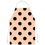 Polka Dots - Black on Apricot Orange Full Print Apron