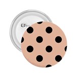 Polka Dots - Black on Apricot Orange 2.25  Button