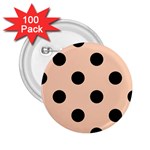 Polka Dots - Black on Apricot Orange 2.25  Button (100 pack)