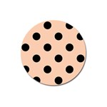 Polka Dots - Black on Apricot Orange Magnet 3  (Round)