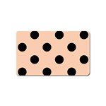 Polka Dots - Black on Apricot Orange Magnet (Name Card)