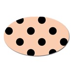 Polka Dots - Black on Apricot Orange Magnet (Oval)